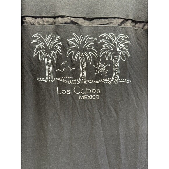 Los Cabos Mexico Souvenir Womens Black Sequin Short Sleeve Shirt Sz M NWT - Picture 3 of 10